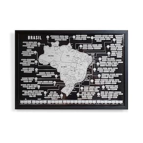 Mapa Do Brasil Raspadinha Grande Com Moldura Preta 73X50