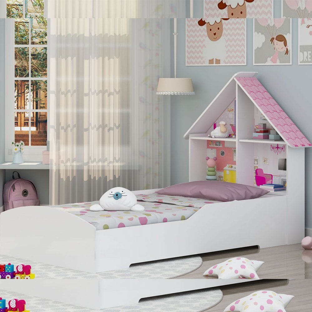 Cama Solteiro MDF Casinha Gelius