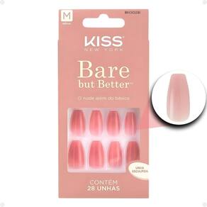 Unhas Postiças Média Kiss Ny imPress Bare But Better Nude Nude Bn302b
