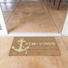 Capacho Retangular Fibra De Coco Base PVC 60x33cm - Komeco