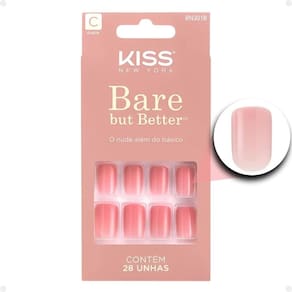 Unhas Postiças Curta Kiss Ny imPress Bare But Better So Natural Bn301b