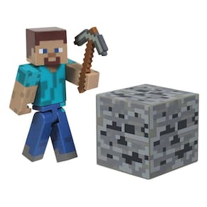 Boneco de ação Minecraft Core Steve com acessório de 7 cm de altura