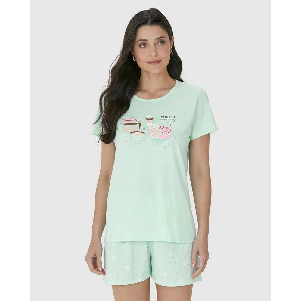 Pijama Feminino Manga Curta Malha Malwee Ref. 122393
