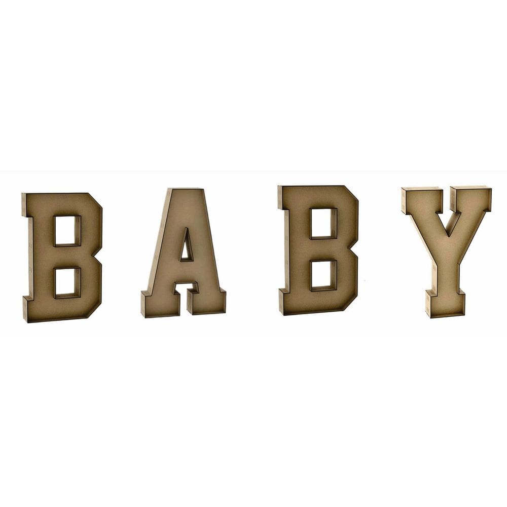 Letra Caixa Baby 80Cm Decoração Chá Revelação Bebê Nasciment