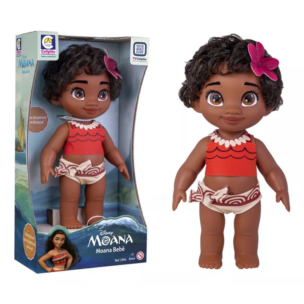Boneca Moana Bebê em Vinil Macio 2504 Cotiplás