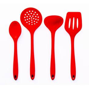 Kit 4 Peças Silicone - Luxo - Vermelho