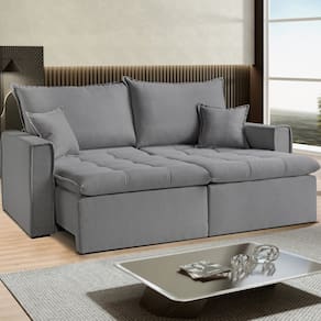 Sofá Cama Dallas 270 Cm sem Caixa – Veludo Cinza