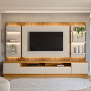 Estante Home Ripada para TV até 70 Polegadas com LED 2 Portas 2 Gavetas São Paulo Linea Brasil