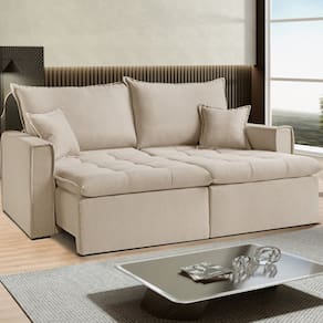 Sofá Cama Dallas 270 Cm sem Caixa – Veludo Bege