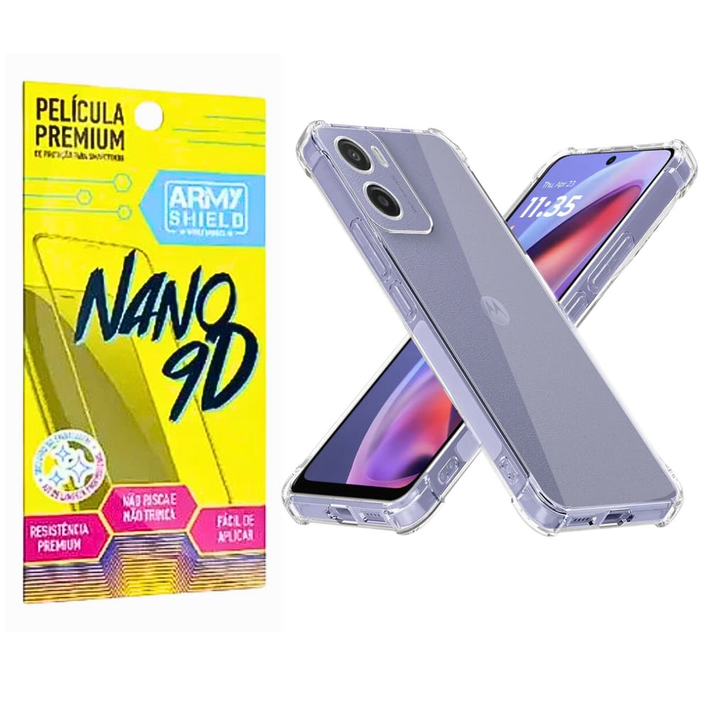 Capinha Moto G75 + Pelicula 9D Cerâmica Indestrutível - Armyshield