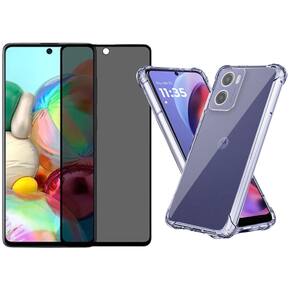 Capinha + Película Privacidade Moto G75 de Vidro - Armyshield