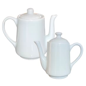 Kit 2 Bules Altos Café Chá Leite 1L e 550ml Porcelana Branca