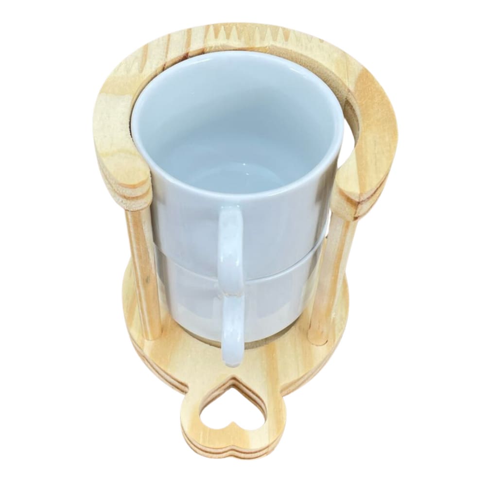 Jogo 2 Xicaras Café/Chá hotel 200ml c/ suporte pinus - Casal
