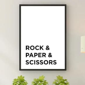 Quadro Decorativo Rock Paper E Scissors 33X24Cm - Com Vidro