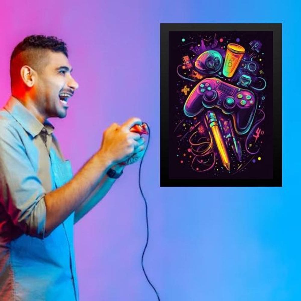 Quadro Quarto Adolescente Gamer 45X34Cm