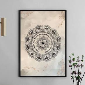 Quadro Mandala Ho`Oponopono - Bege 24X18Cm