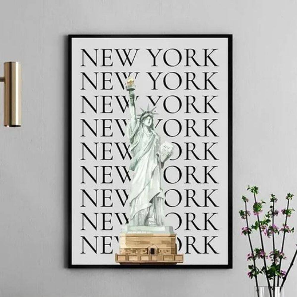 Quadro Decorativo Minimalista New York 33X24Cm
