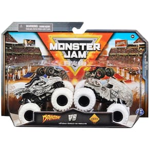 Brinquedo Monster Jam Dragon Vs. Caminhões fundidos sob pressão Yeti em escala 1:64