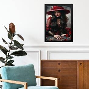Quadro Umbanda Dama Da Noite Do Cabaré 45X34Cm - Com Vidro