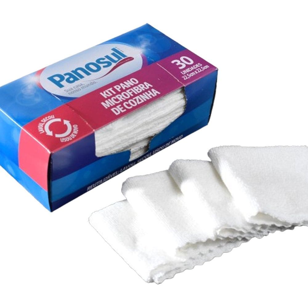 Kit Pano Microfibra de Cozinha 30 Unidades 22,5x22,5cm
