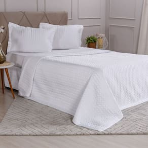 Kit Colcha Casal Satinatta Cetim Toque Pele de Pessego 220x240cm