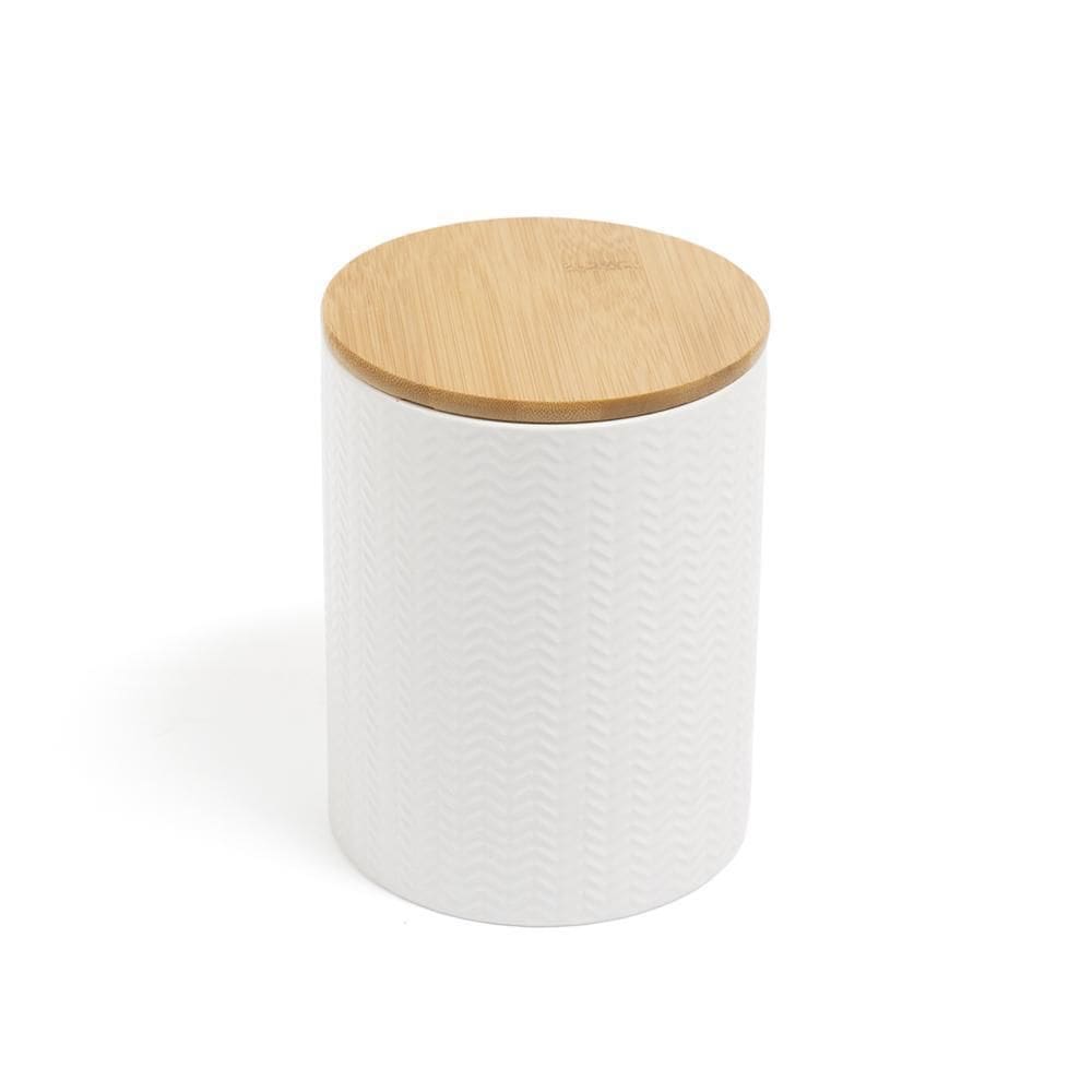 Pote Zig Zag Dolomita Com Tampa De Bambu Médio 1,2L - Oikos