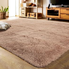 Tapete de área LOCHAS Ultra Soft Fluffy de 6 x 9 pés para sala de estar