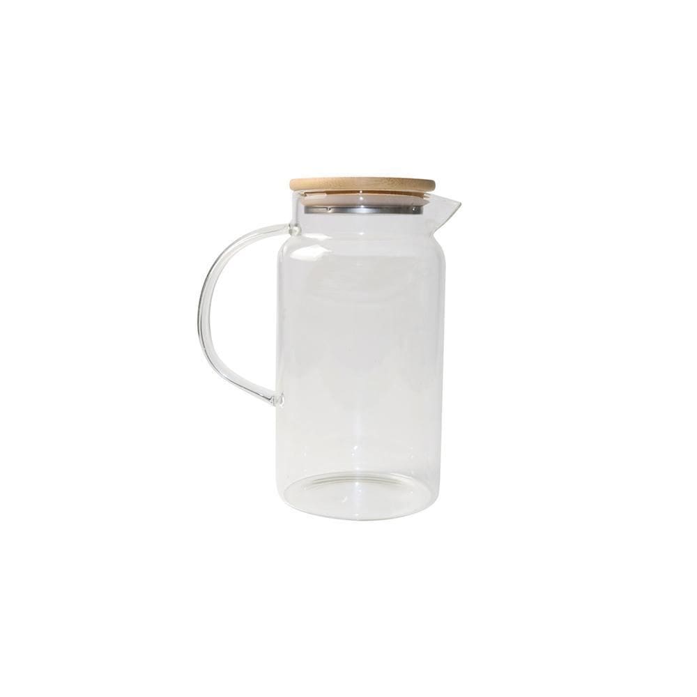 Jarra De Vidro Com Tampa De Bambu 1,2L - Oikos