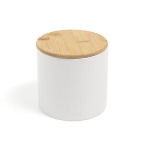 Pote Zig Zag Dolomita Com Tampa De Bambu Pequeno 900Ml