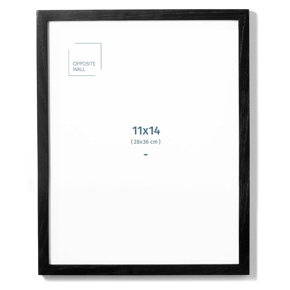 Porta-retratos: parede oposta, madeira de carvalho maciça preta 28x36cm