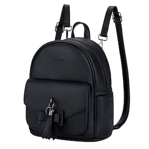 Mochila ECOSUSI Mini para mulheres e meninas de couro preta