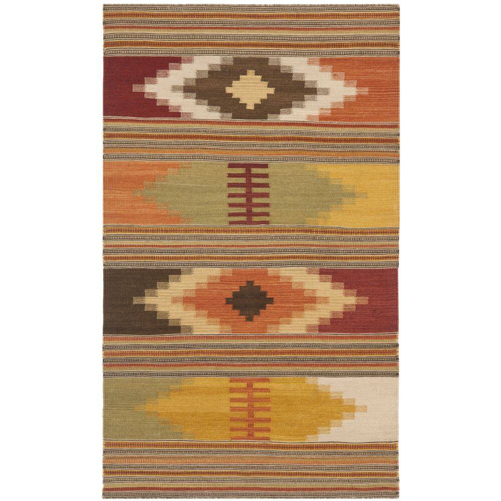 Tapete Accent Safavieh Kilim Collection 60x90cm de lã vermelha