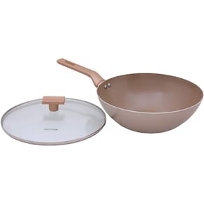 Frigideira Grande Funda Panela Wok Ceramica Antiaderente com Tampa 28cm Mimo Style