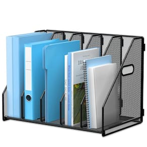 Organizador de arquivos de mesa MINDEPOT Metal Magazine Holder preto