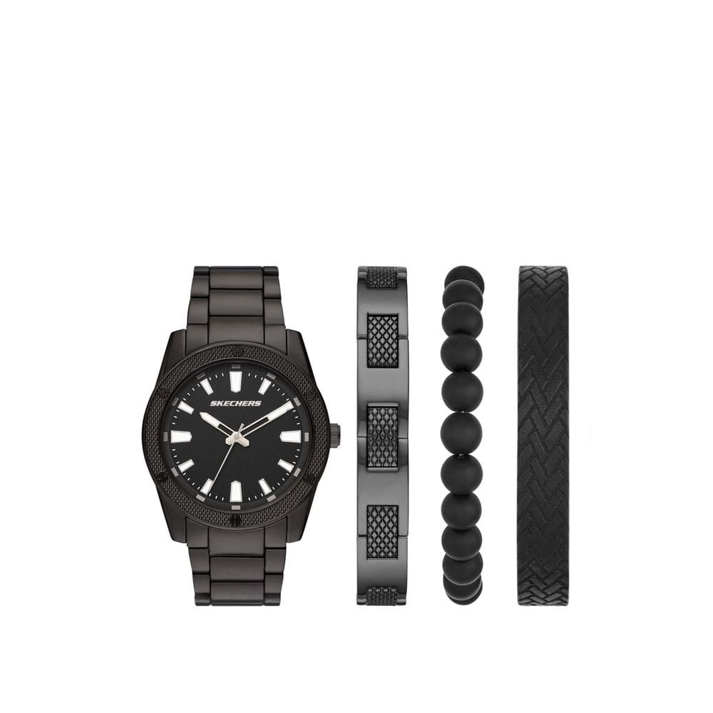 Conjunto de relógios Skechers para homens com pulseira resistente à água de 30 m