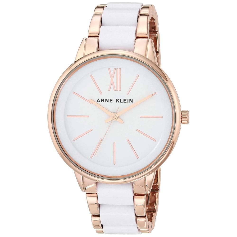Relógio Anne Klein, pulseira feminina de resina, estojo de 37 mm