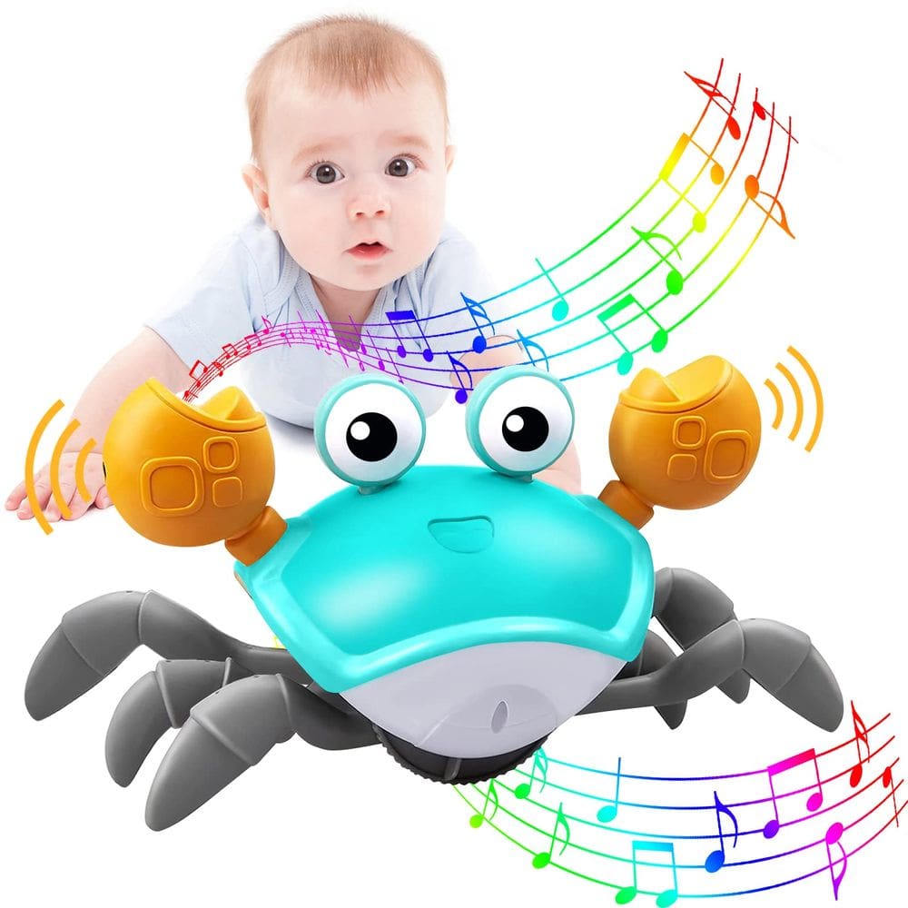 Plnmlls de brinquedo Crawling Crab Baby com música e luz LED