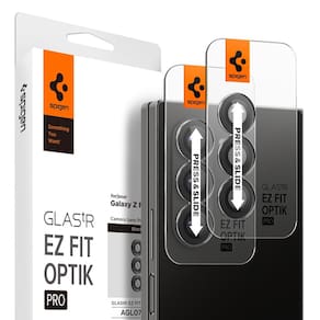 Lente de câmera e protetor de tela Spigen GlaStr Optik Pro Galaxy Z Fold 6 Black, pacote com 2