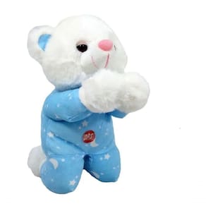 Urso Pelúcia Reza Pai Nosso Azul 22 C M Altura