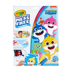 Conjunto de colorir Crayola Baby Shark Color Wonder com 5 marcadores