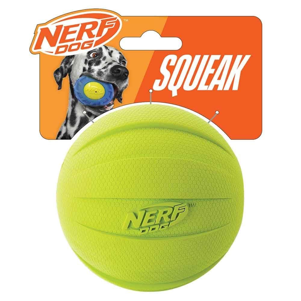 Brinquedo Rubber Ball Dog Nerf Dog com guincho de 10 cm de diâmetro. Verde