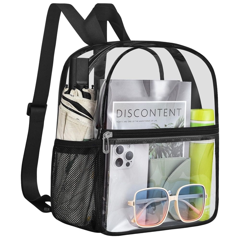 Mochila transparente Slumou Stadium aprovada 30x24x15cm preta