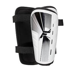 Caneleiras de futebol Franklin Sports Superlight brancas/pretas