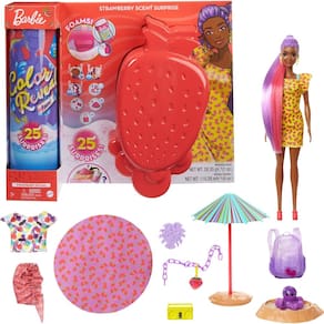 Boneca Barbie Color Reveal Foam! com 25 surpresas com Pet Friend