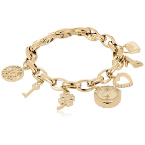 Relógio Anne Klein Premium com detalhes em cristal dourado para mulheres