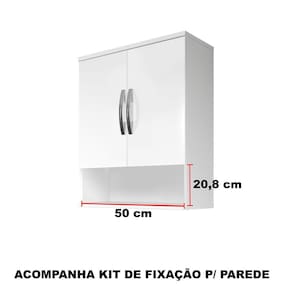 Armário Suspenso - 2 Portas Com Nicho - Cor Branca