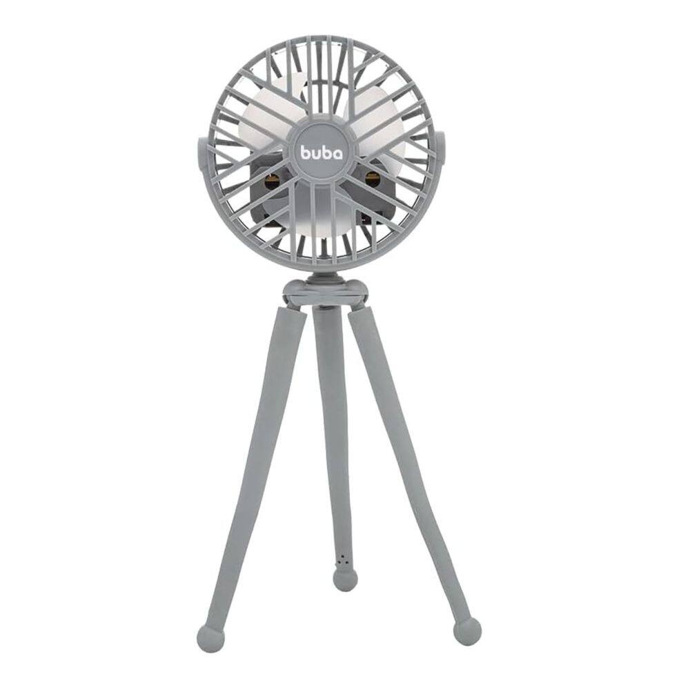 Ventilador Portátil Pequeno 3 Velocidades Luz Integrada com Tripé Articulavel Buba