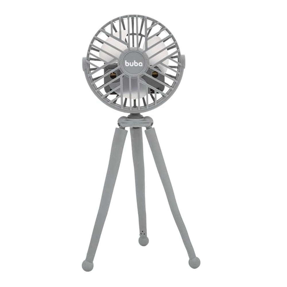 Ventilador Portátil com Tripé Articulavel 3 Velocidades Pequeno Luz Integrada Buba