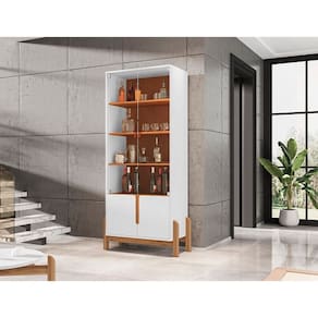 Cristaleira Lizz Branco/Cedro - Casa D Móveis