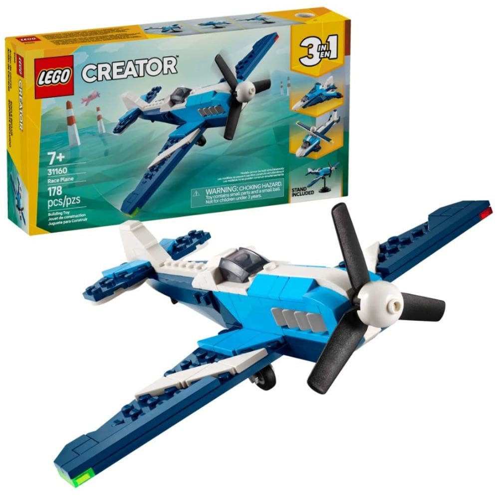 Lego Creator 3 em 1 Aeronave Avião de Corrida 31160